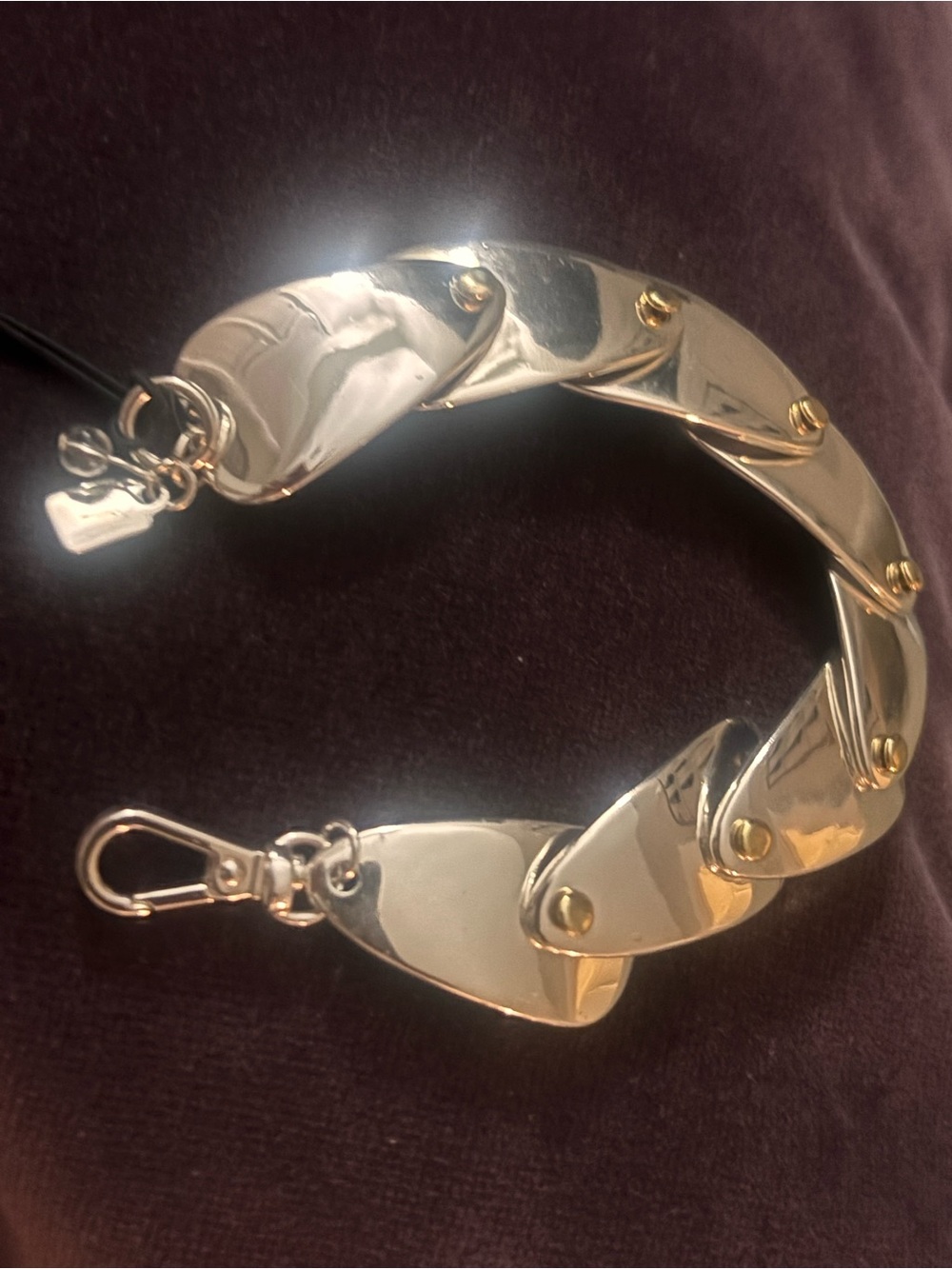 Robert Lee Morris SoHo Leaf Layered Two Tone/ Silver and Gold Bracelet